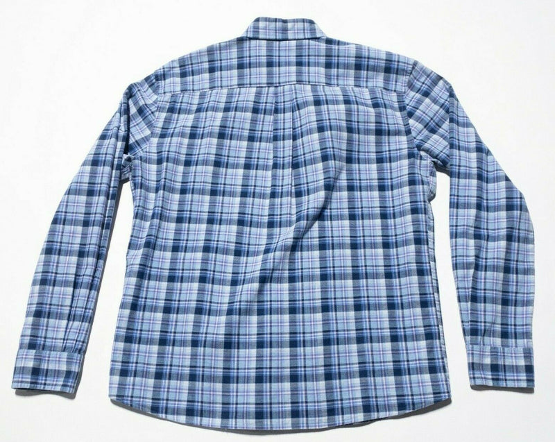 johnnie-O Hangin' Out Button-Down Shirt Blue Purple Plaid Preppy Men's Large