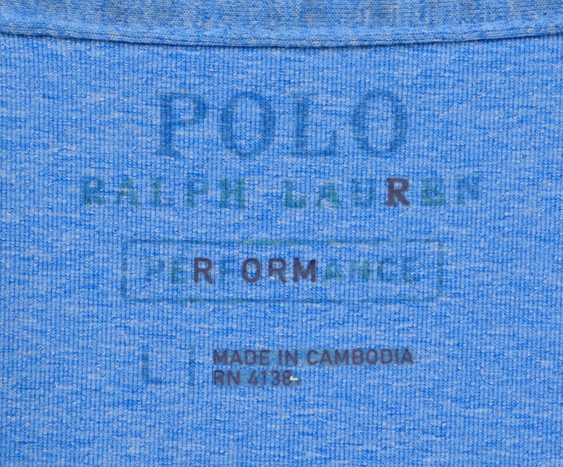 Polo Ralph Lauren Performance Men's Sz Large Blue Polyester Elastane Polo Shirt