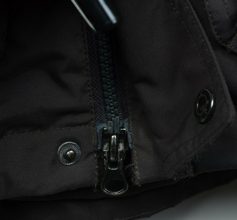 ScotteVest Men's Sz Large TEC Multi-Pocket Gray Hooded Travel Safari SeV Jacket