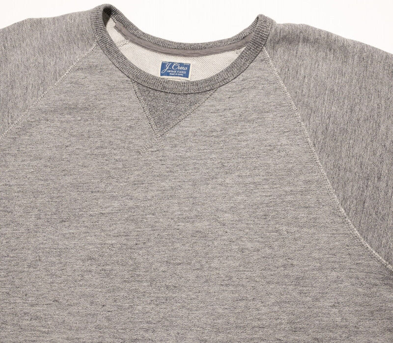 J. Crew Vintage Fleece Sweatshirt Men's Medium Heather Gray Crewneck Pullover