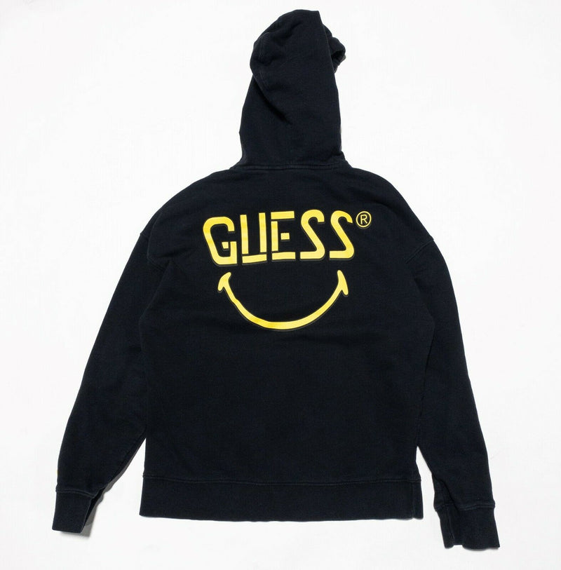 Guess x Chinatown Market Hoodie Smiley Face Black Pullover Men's Medium