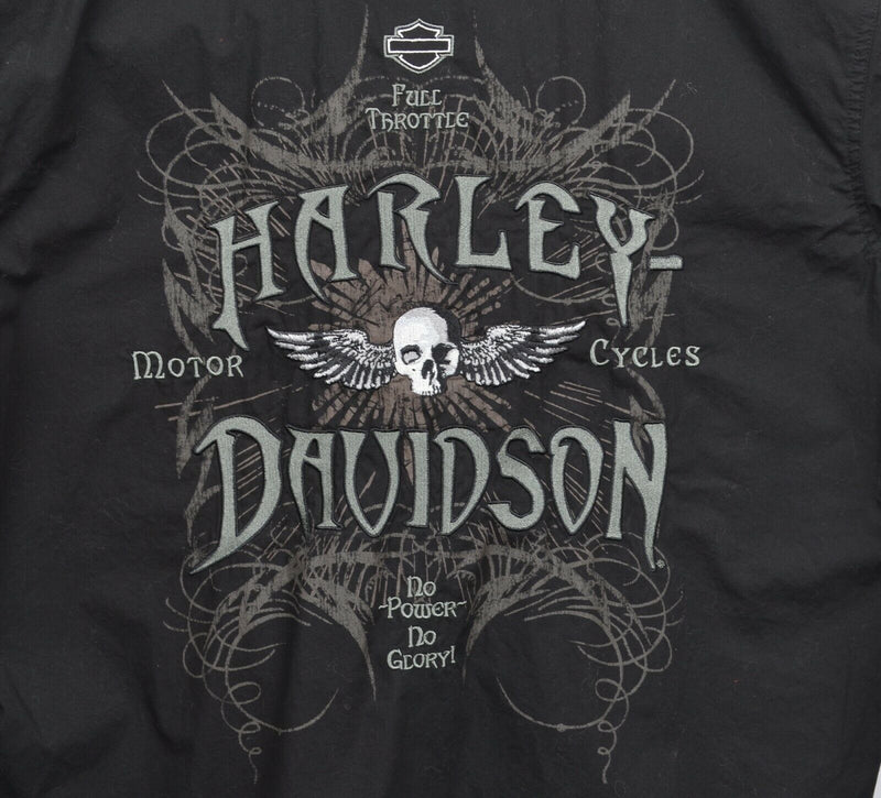 Harley-Davidson Men's Large Winged Skull Willie G Biker Garage Mechanic Shirt