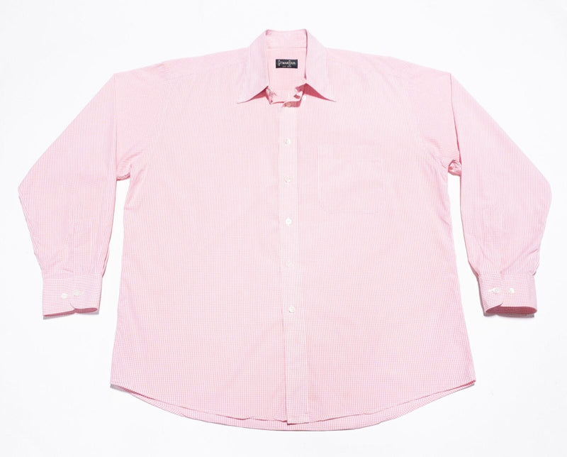 Gitman Bros. Vintage Shirt Men's Large Pink White Check Button-Down 90s