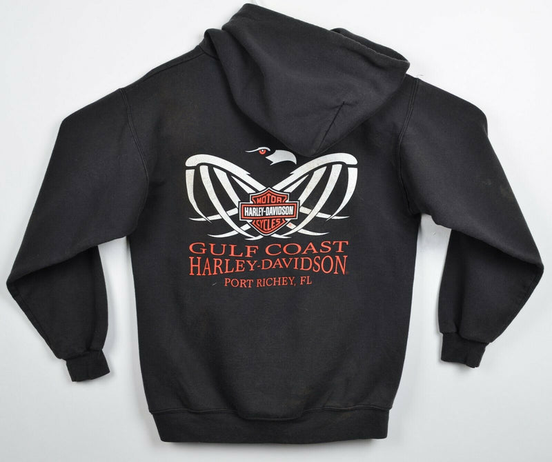 Vintage 90s Harley-Davidson Men's Medium Bar Shield Big Logo Hoodie Sweatshirt