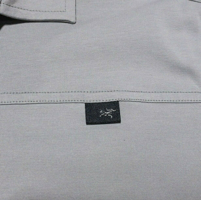 Arc'teryx Captive Polo Medium Men's Solid Gray Hiking Outdoor Cotton Poly Blend