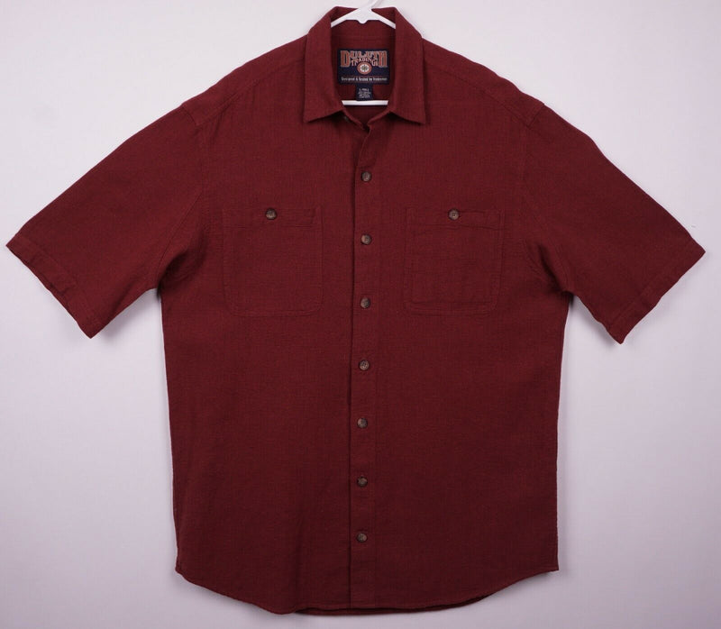 Duluth Trading Co. Men's Sz LT Large Tall Hemp Organic Cotton Burgundy Red Shirt