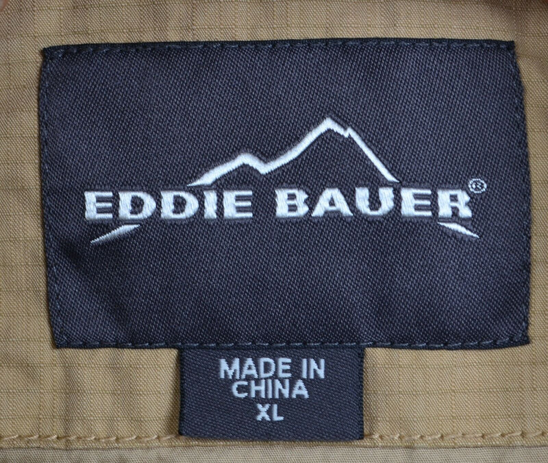 Eddie Bauer Men's Sz XL Travex Safari Travel Full Zip Snap Khaki Vest