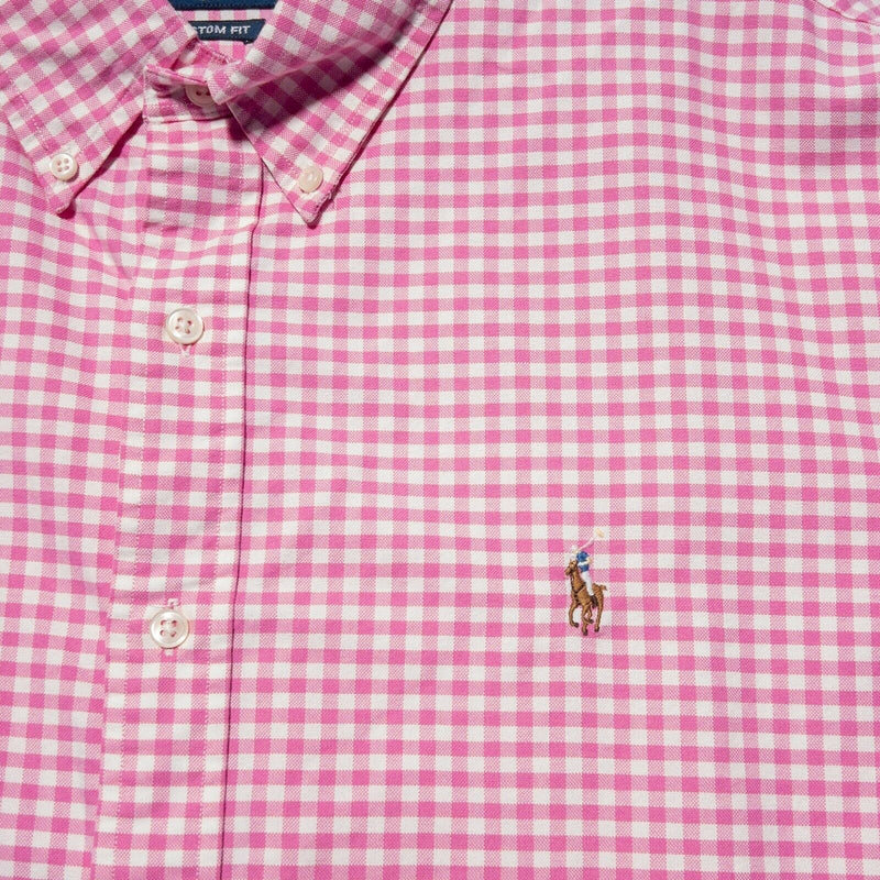 Polo Ralph Lauren Men's 2XL Long Sleeve Shirt Pink Gingham Check Button-Down