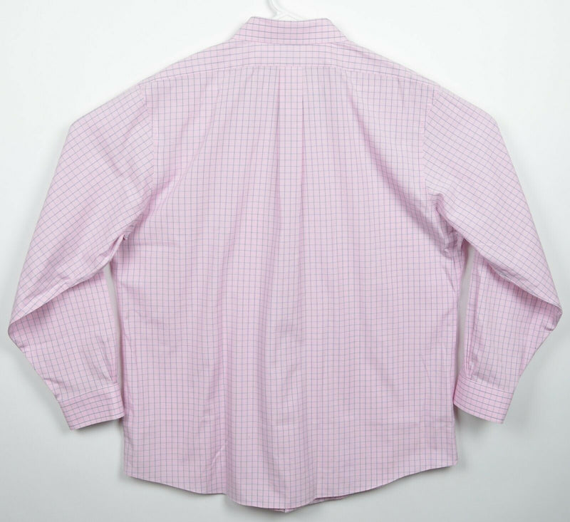 Brooks Brothers Men's 17.5-35 Pink Check Cotton Spandex Blend Regent Dress Shirt