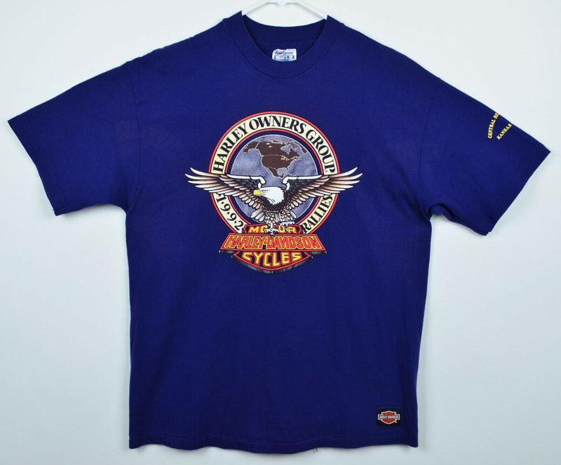 Vintage 1992 Harley-Davidson Men's Large Eagle Globe Emblem Owner Group T-Shirt