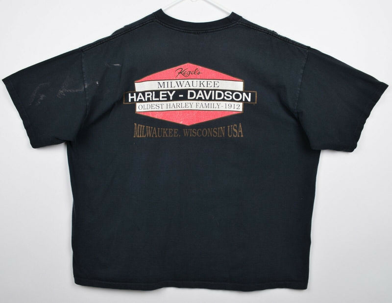 Vintage 1989 Harley-Davidson Men's Sz 2XL Holy Ranger Poem Wolf Holoubek T-Shirt