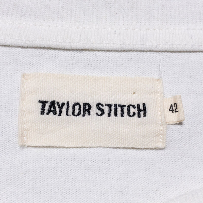 Taylor Stitch The Heavy Bag Henley Men's 42 (Large) White Long Sleeve Shirt