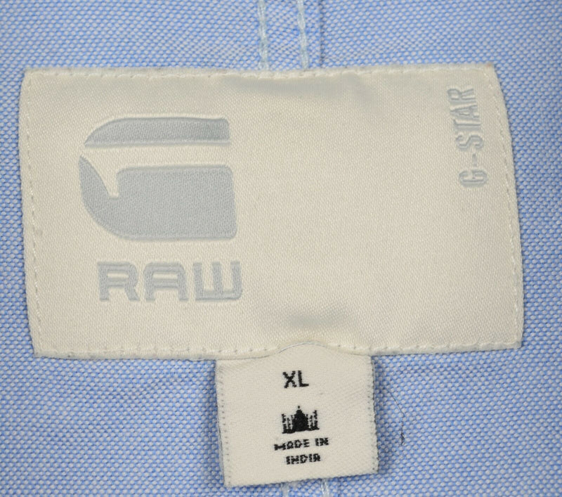 G-Star Raw Men's XL Blue Zip Pocket Powel 3D Long Sleeve Button-Front Shirt