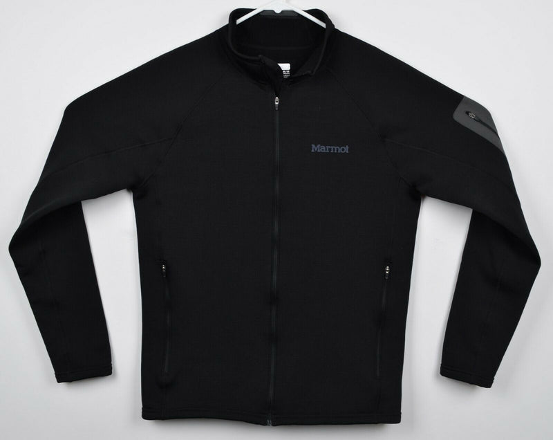 Marmot Men's Medium Fleece Lined Full Zip Solid Black Lightweight Jacket