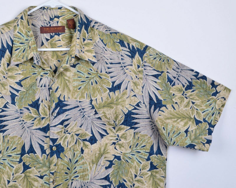 Tori Richard Men's Sz XL Floral Cotton Lawn Hawaiian Aloha Camp Shirt