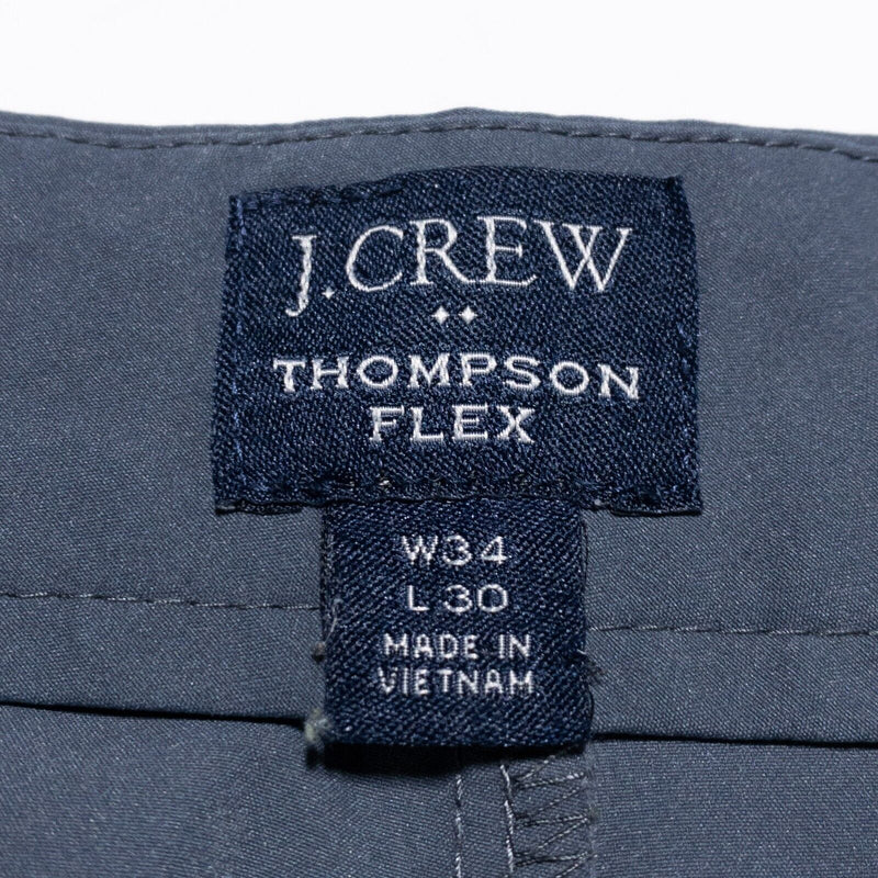 J. Crew Thompson Pants Men's 34x30 Flex Tapered Chino Gray/Blue Straight Leg