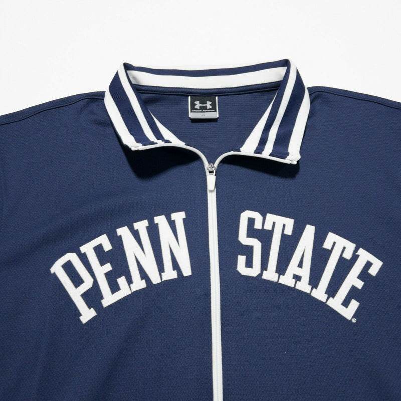 Penn State Nittany Lions Men's Large Under Armour Blue Full Zip Track Jacket