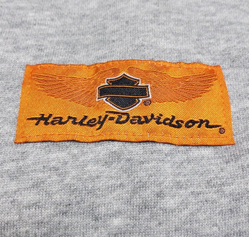 Harley-Davidson Full Zip Hoodie Men's Medium Gray Biker Logo Live Free H-D