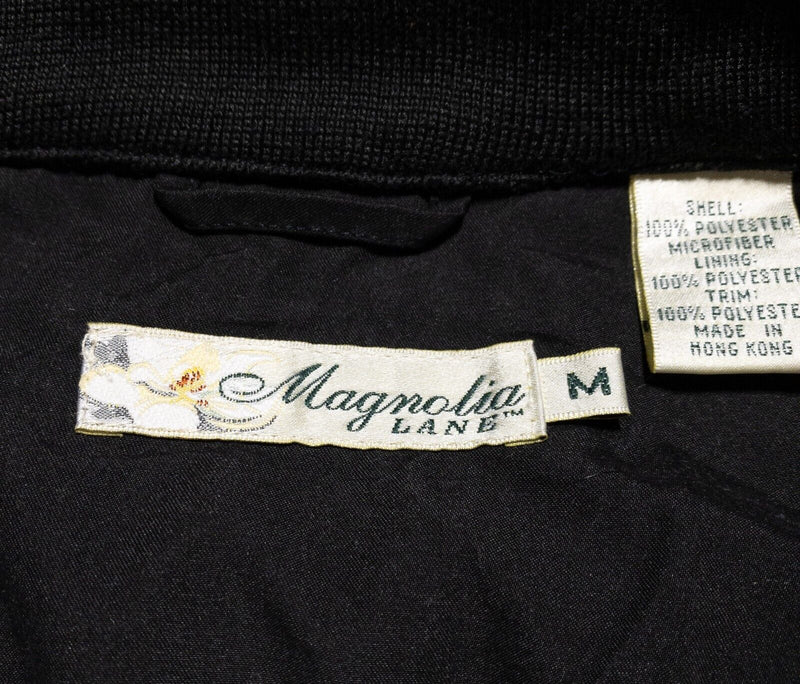 Masters Golf Jacket Women's Medium Magnolia Lane Windbreaker Black 1/4 Zip