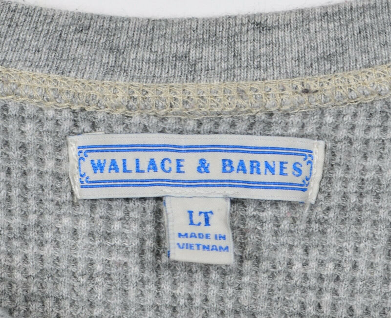 Wallace & Barnes Men's Sz Large Tall LT Crew Neck Thermal Knit Gray L/S Shirt