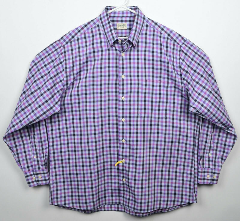 Gitman Bros. Men's XL Purple Check USA Vintage Button-Down Shirt