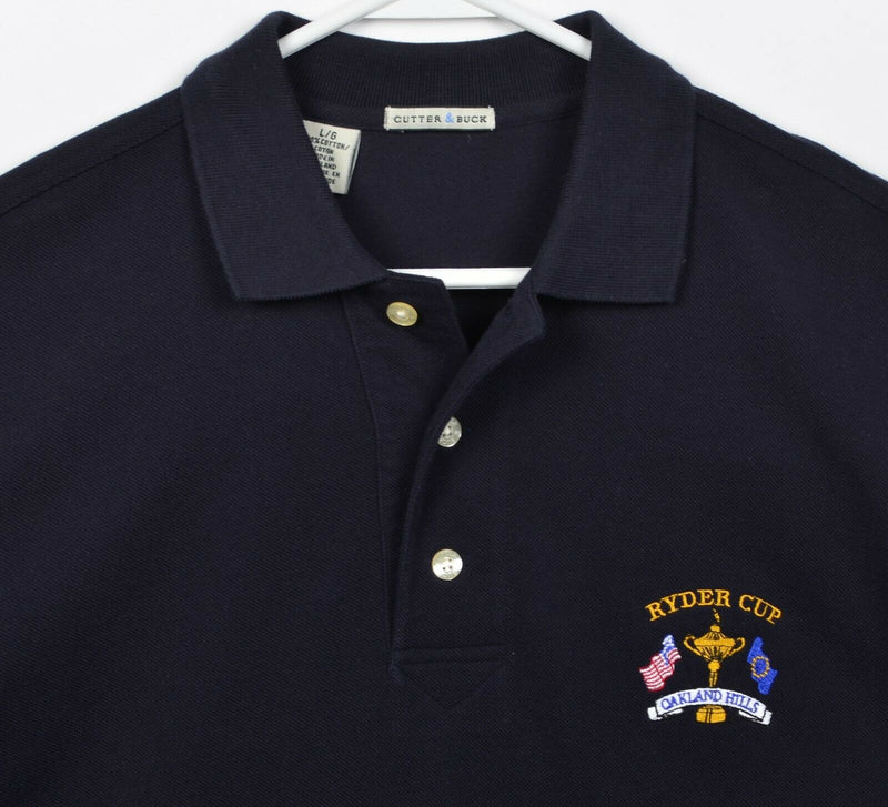 Ryder Cup Oakland Hills Men's Large Navy Blue Cutter & Buck Golf Polo Shirt