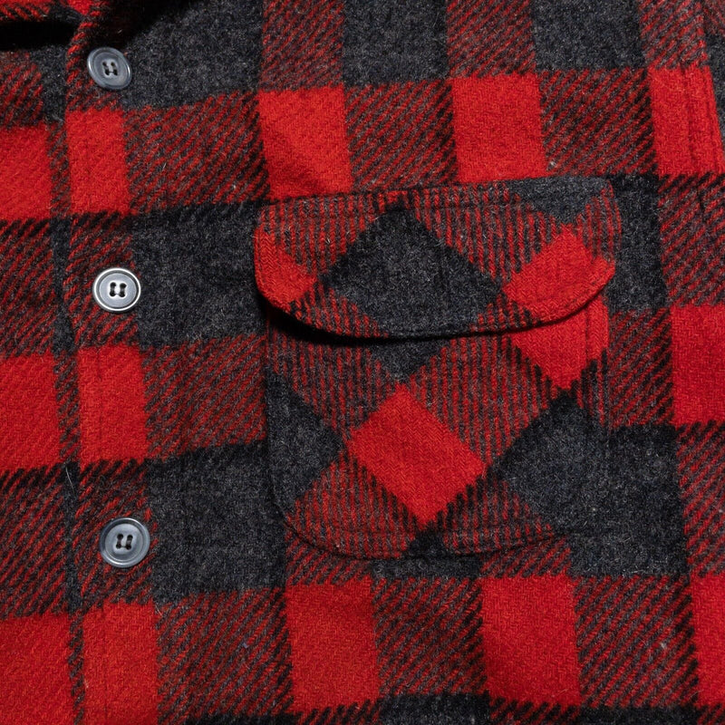 Johnson Woolen Mills Shirt Jacket Men's 2XL Button-Front Flannel Vintage Check