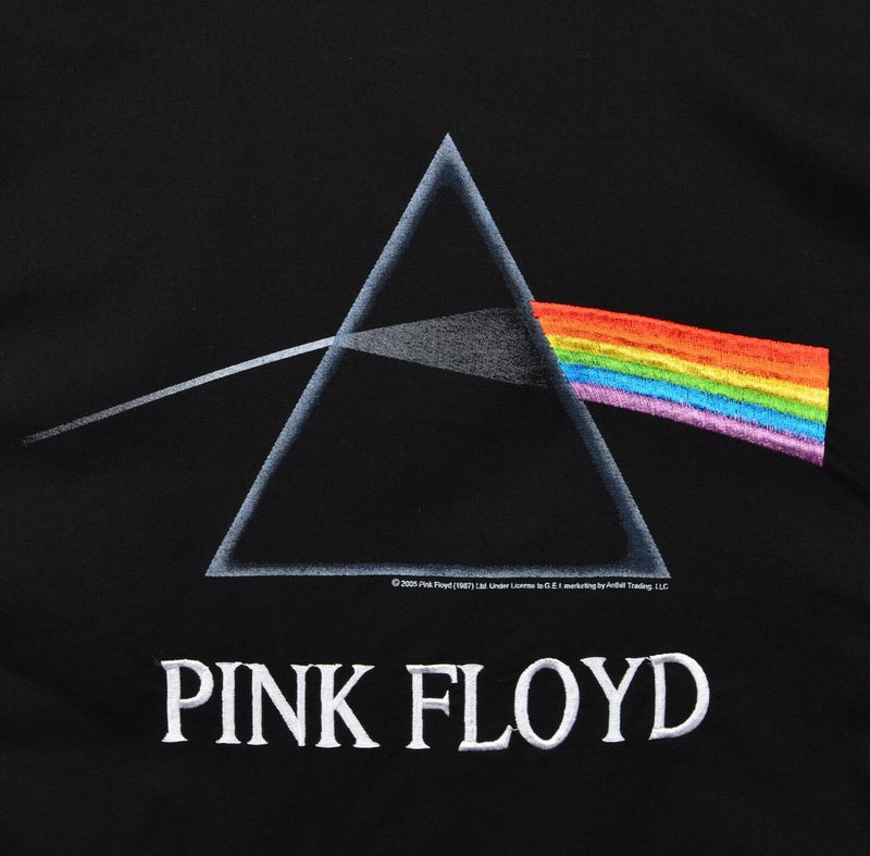 Pink Floyd Men's Large Dark Side of the Moon Black White Button-Front Shirt