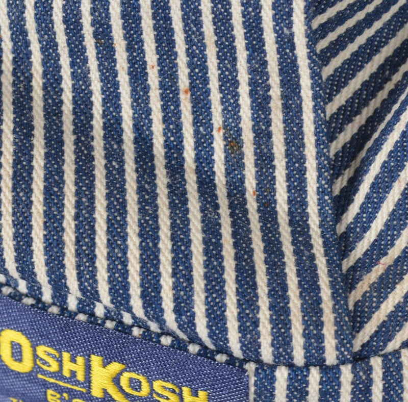 Vintage Oshkosh B'Gosh Railroad Hat Hickory Stripe Train Conductor Snapback 1990