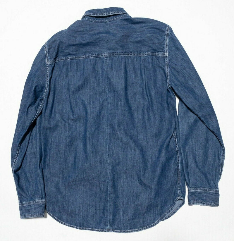 Territory Ahead Denim Shirt Men's Small Indigo Blue Jeans Button-Front 90s