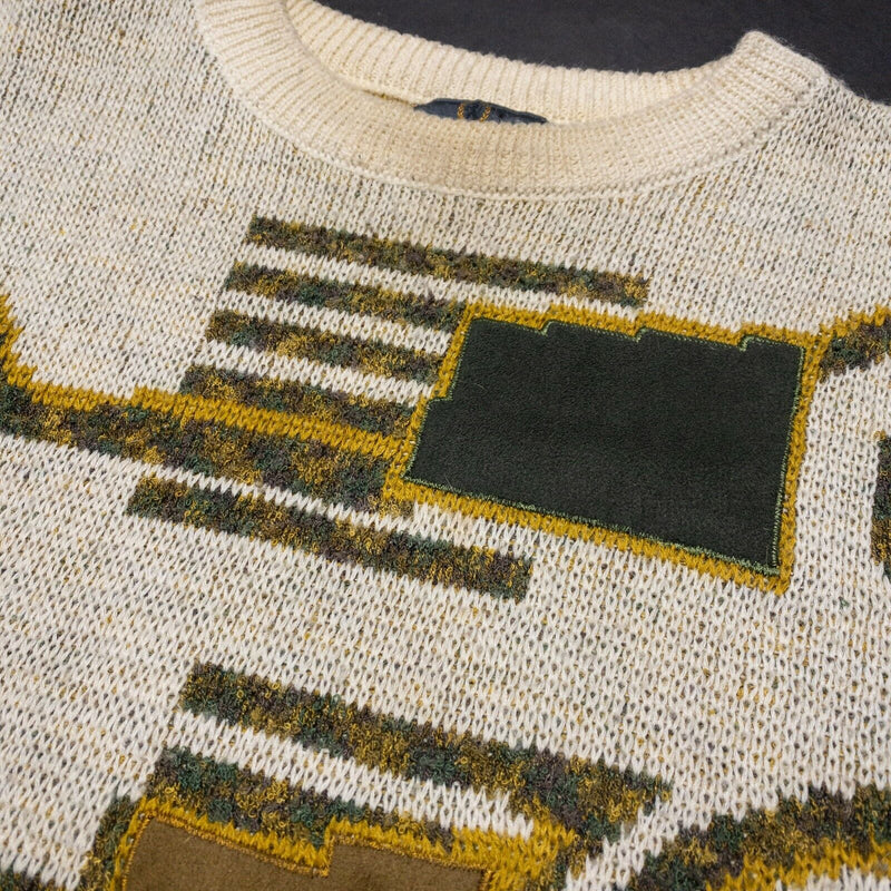 Bugatchi Sweater Men's XL Vintage 90s Abstract Wool Blend Crewneck Pullover