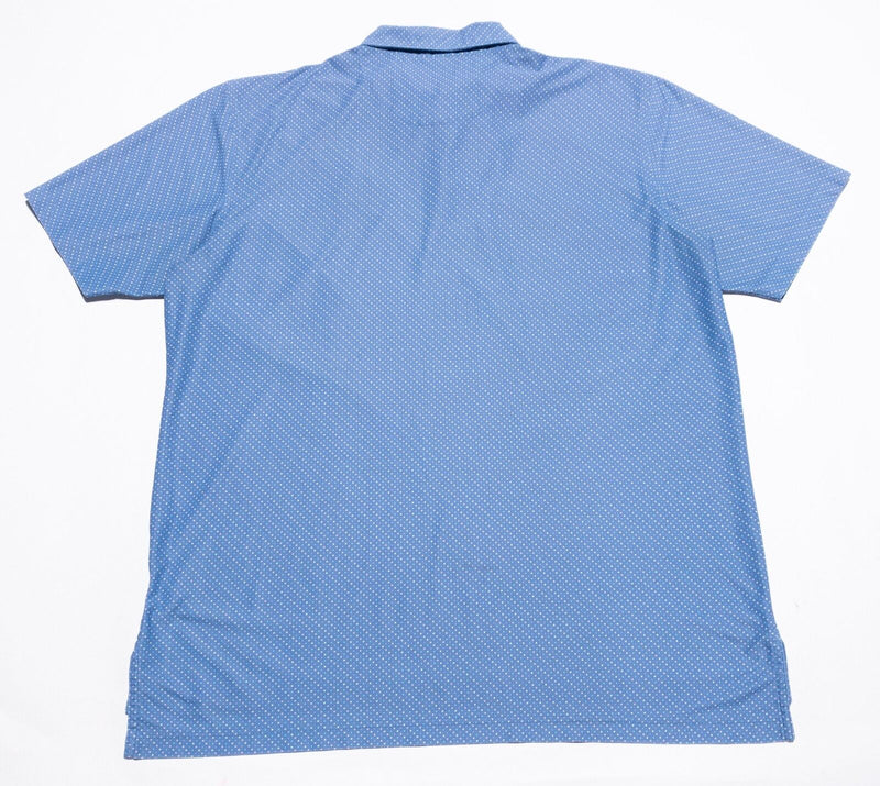 Peter Millar Summer Comfort Polka Dot Polo Large Men's Shirt Blue Sea Island
