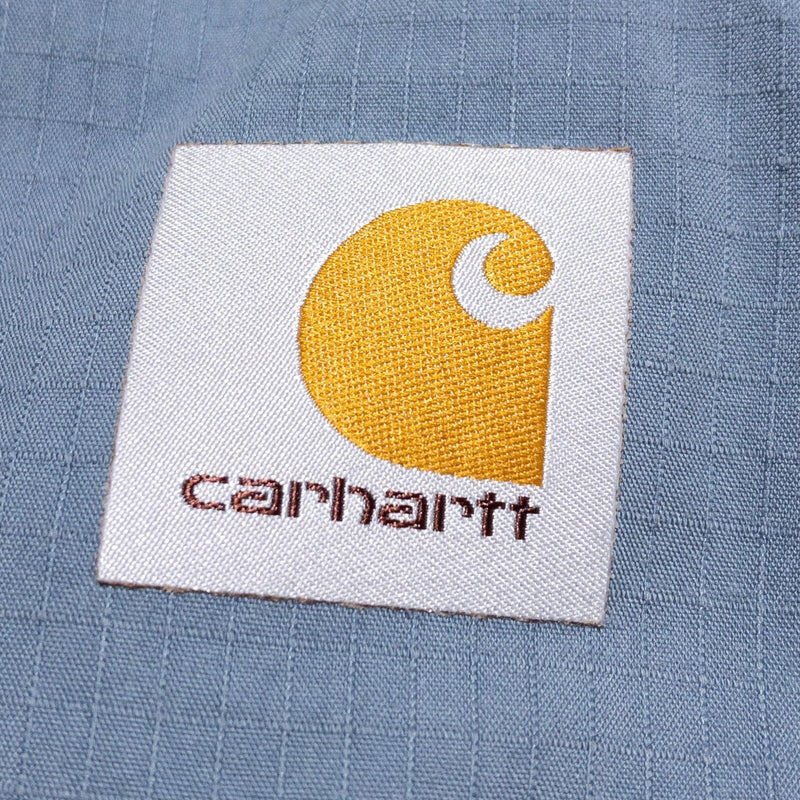 Carhartt Force Button-Up Shirt Men's Medium Blue Mandan Short Sleeve Work 101178