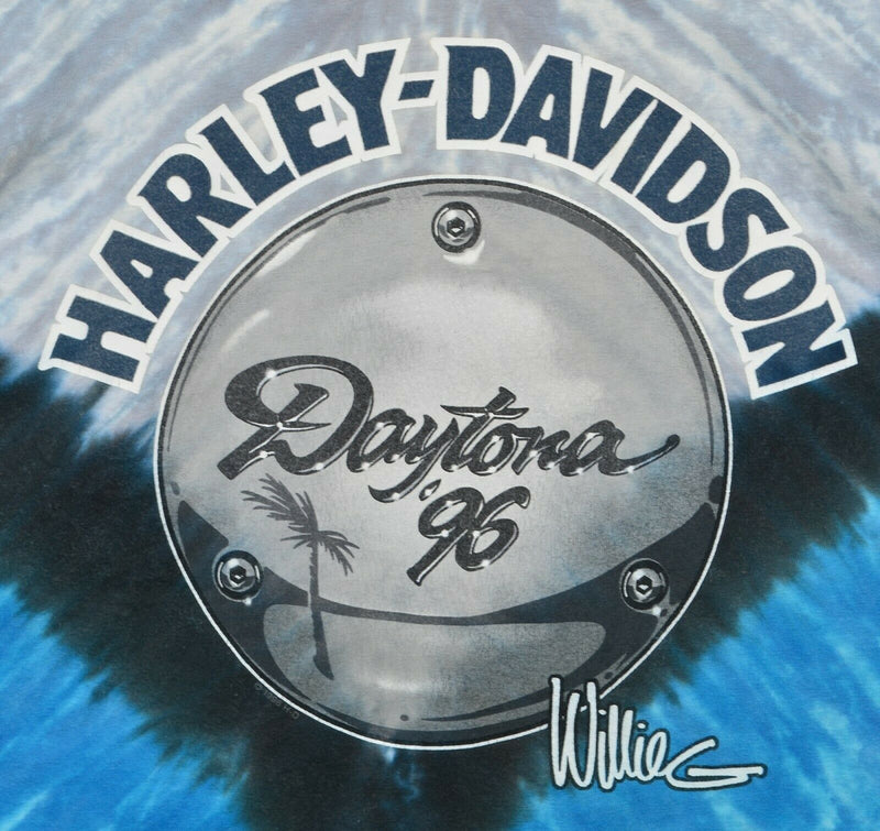 Vintage 90s Harley-Davidson Men's Sz 2XL Tie Dye Dayton 96 Willie G T-Shirt