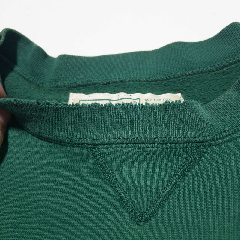 LL Bean by Russell Athletic Men's Large Green Worn Vintage 90s Crew Sweatshirt