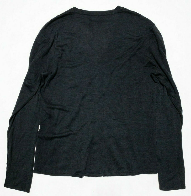 John Varvatos Merino Wool Cardigan Sweater Gray Button-Front Men's Large