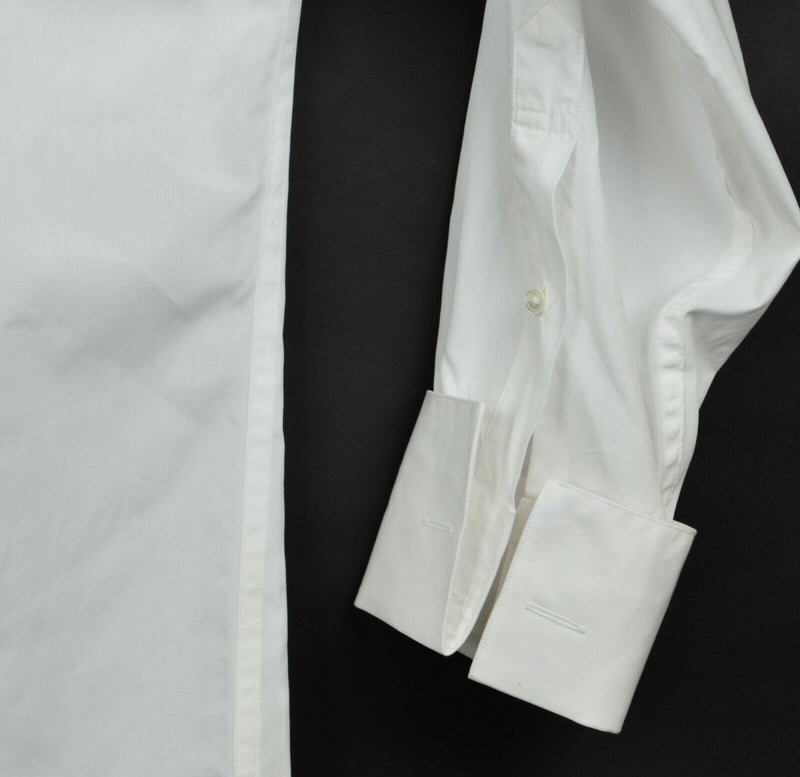 Brooks Brothers Men 15-32 Traditional Fit French Cuff Ruffle White Tuxedo Shirt