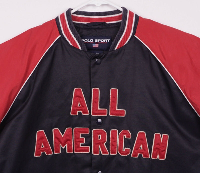 Polo Sport Ralph Lauren Men's XL All American Snap-Front Blue Red Shooting Shirt