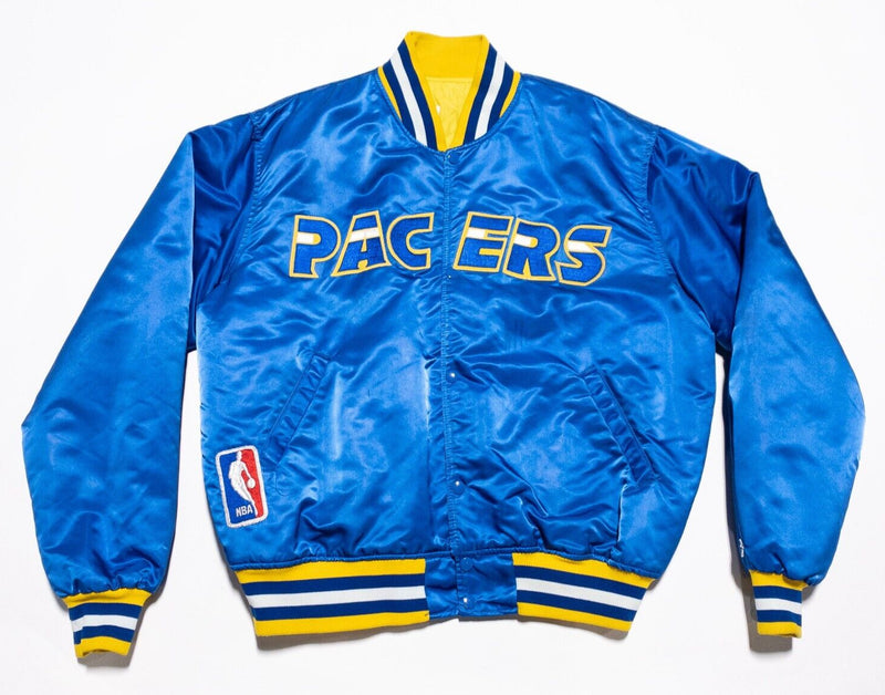Vintage Indiana Pacers Starter Jacket Men's XL 90s Snap Shiny Blue Bomber NBA