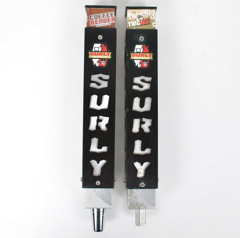 Surly Beer Tap Handles Cynic Ale & Coffee Bender Lot (2) Bundle 11" Tall