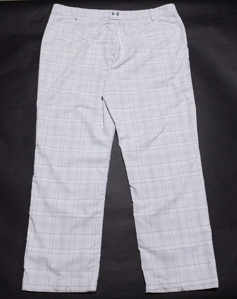 Under Armour Golf Pants Men's 42x32 Performance Wicking Stretch Plaid White