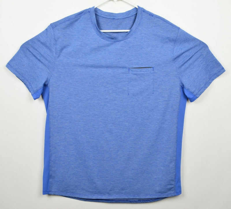 Lululemon Men's Sz 2XL Metal Vent Tech Crewneck Blue Pocket Athleisure T-shirt