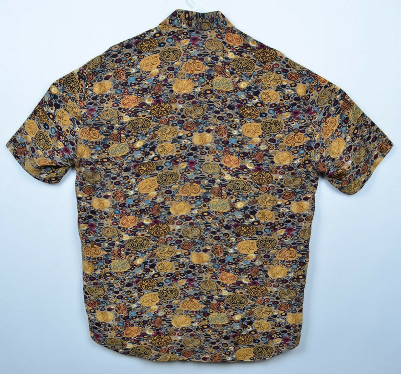 Haupt Germany Men's Sz Large Rayon Geometric Abstract Hawaiian Camp Shirt