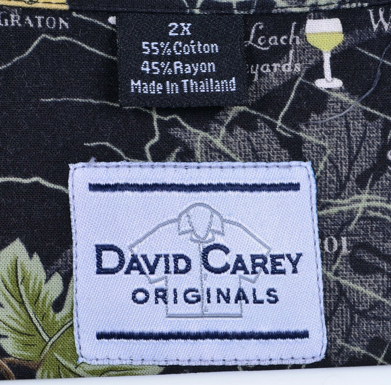 David Carey Men's Sz 2XL Sonoma Valley Wine Trail Rayon Hawaiian Shirt