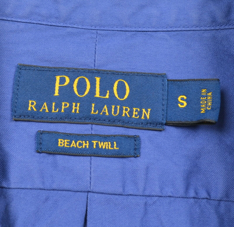 Polo Ralph Lauren Men's Sz Small "Beach Twill" Blue Button-Front Shirt