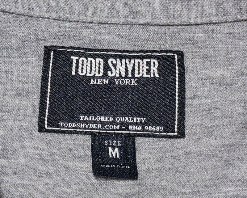 Todd Snyder Polo Shirt Medium Men's Heather Gray Short Sleeve Made in Canada