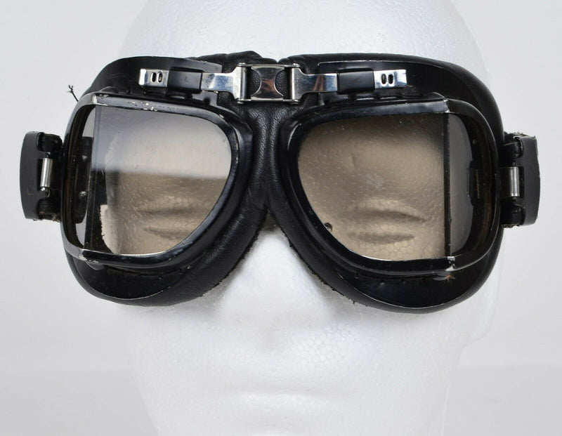 Vtg Harley-Davidson Goggles Elastic Strap Metal Hinges Black Biker Motorcycle