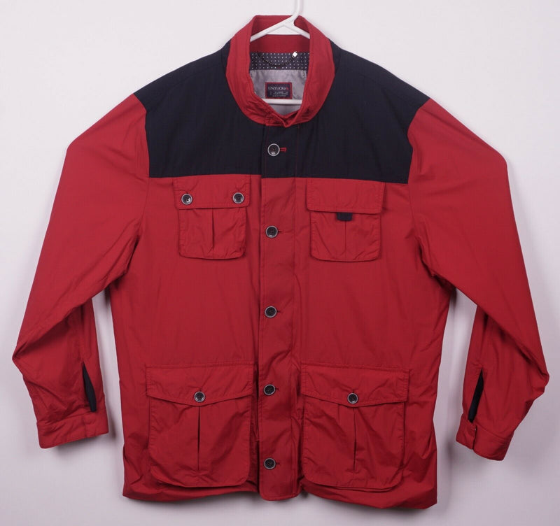 UNTUCKit Men's XL Lanson Nylon Red Navy Blue Pockets Lightweight Jacket