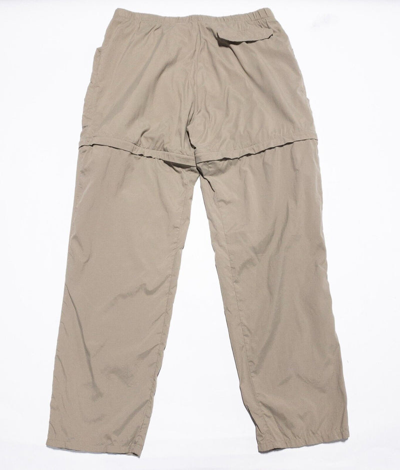 L.L. Bean Cargo Pants Mens Large Convertible Brown Khakis Lightweight Nylon Belt