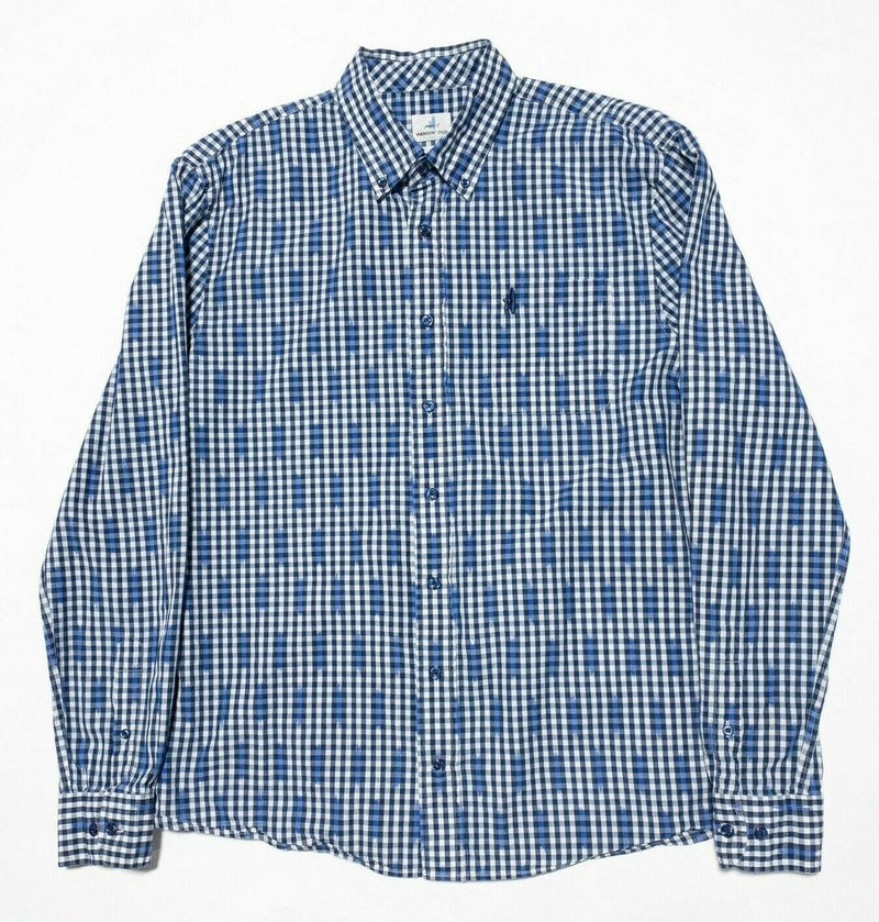 johnnie-O Hanging Out Men's Large Shirt Button-Down Blue Check Semmes Preppy